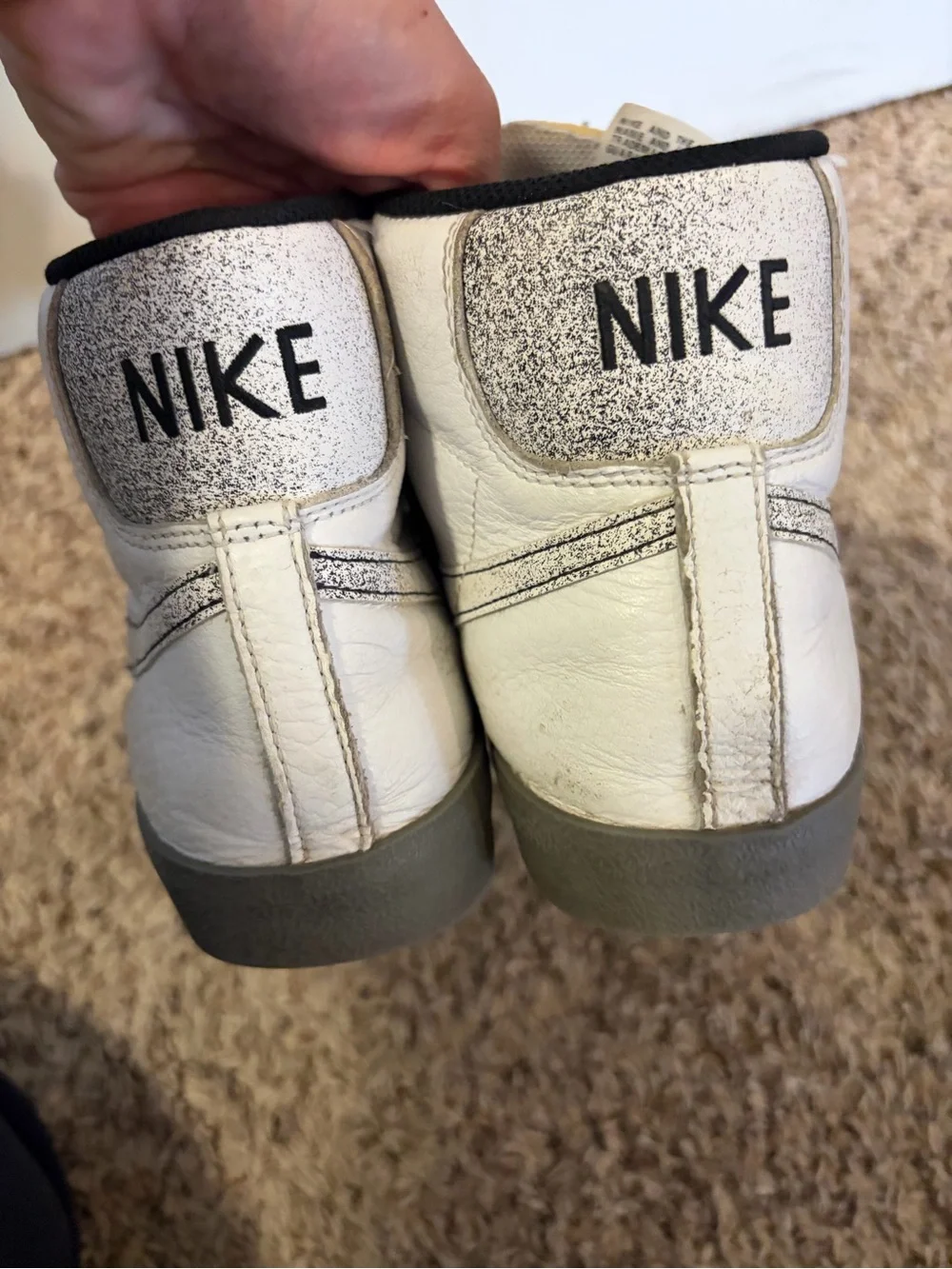 Nike men’s High-Top Sneakers in White, Gray and Black